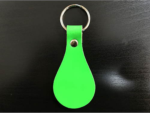 Fluorescent Green - Real Leather Key Fob - Pear Drop